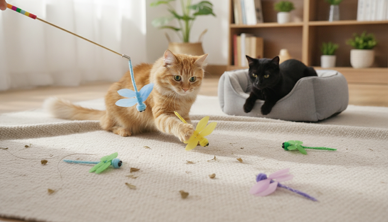 Dragonfly Feather Refill Heads for Cat Wand Toys (4-Pack)
