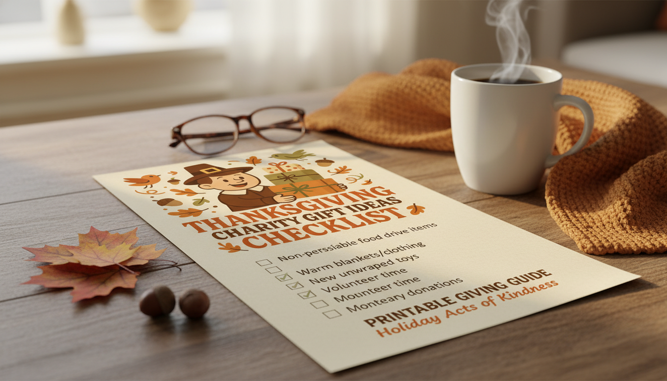 Printable Thanksgiving Charity Gifts Checklist & Guide