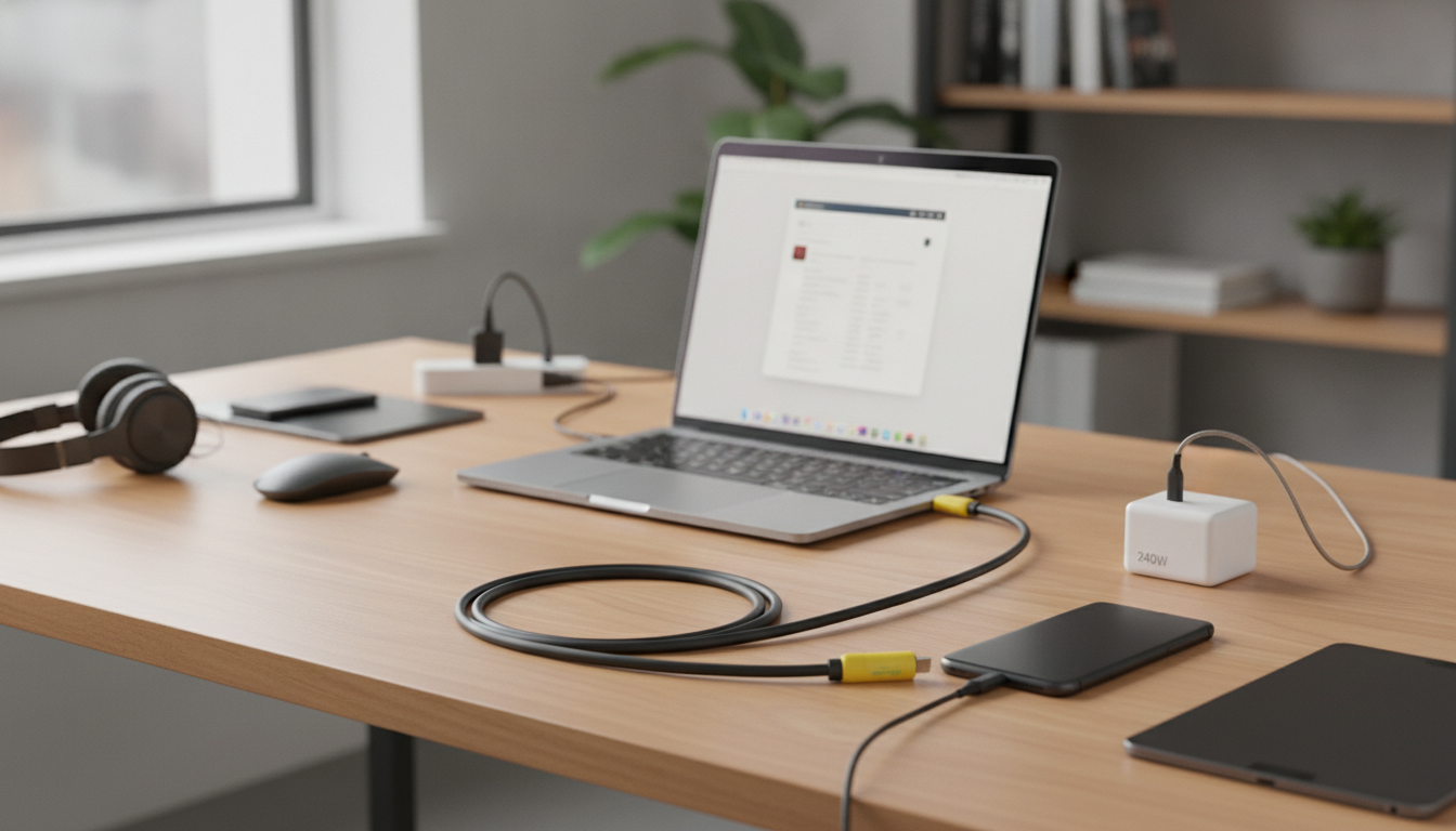 USB-C Extension Cable: 240W Fast Charging & Data