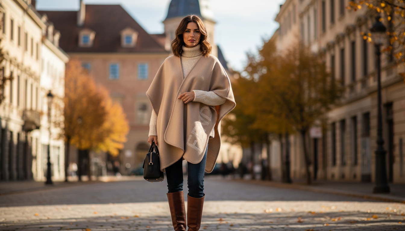 Style a Beige Logo Poncho Casually (No Oversized Look)
